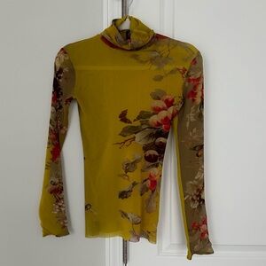 Vintage Y2K Jean Paul Gaultier Floral Mesh Top